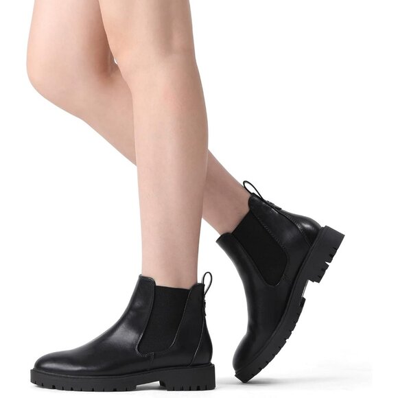 Dream Pairs Ankle Boote Women Black Thermoplastic Elastomers Fashion Slip  Elast - Picture 7 of 7